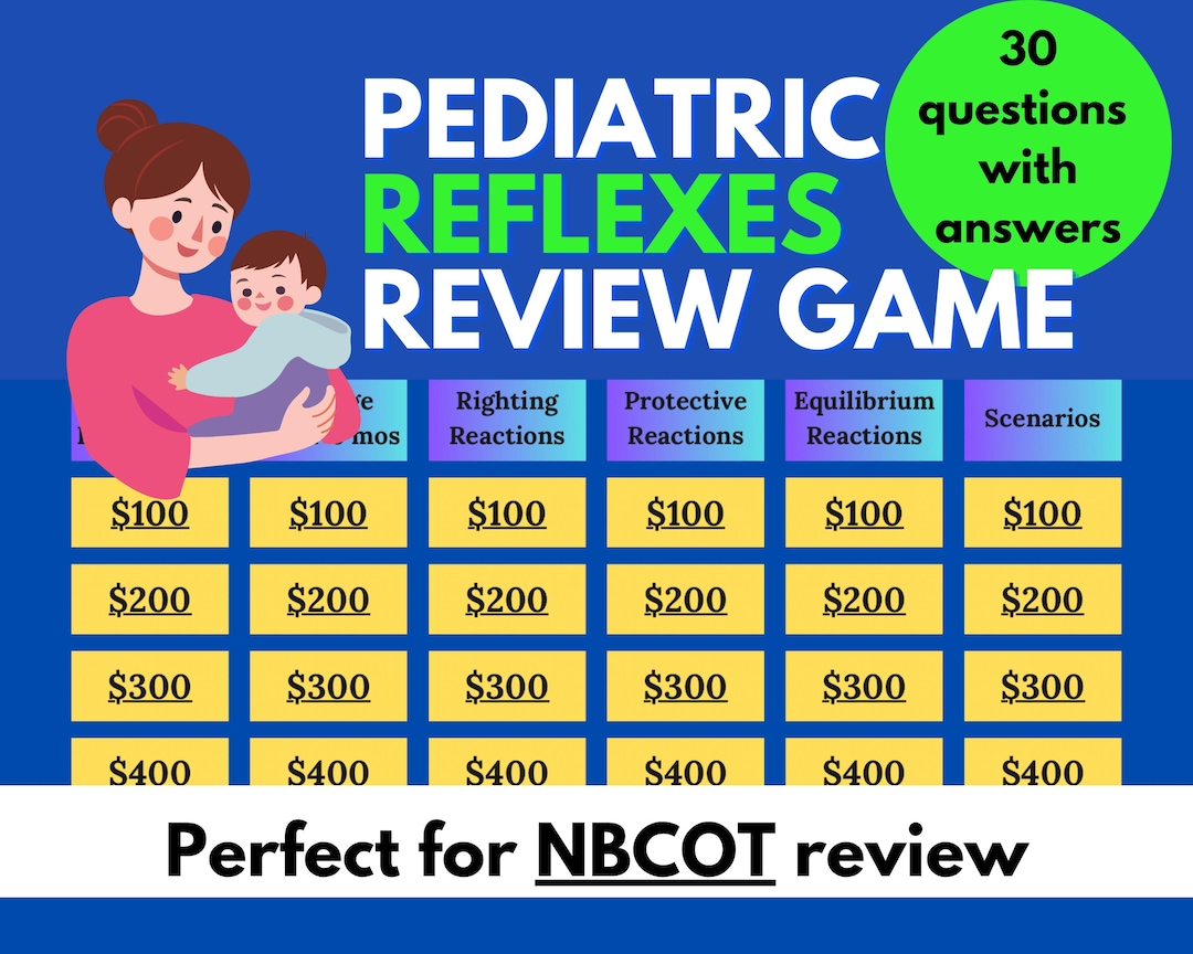 OT Exam Review Game: Pediatric Primitive Reflexes (PPT Digital Download ...