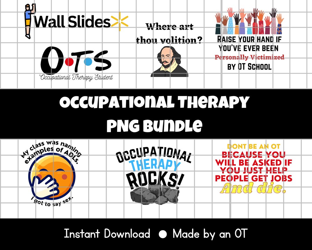 Funny Occupational Therapy PNG SVG Bundle: OT Humor Designs (digital ...
