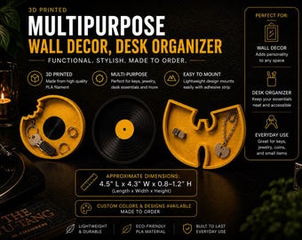 3D Printed Catchall Tray | Wu Tang, J Dilla Inspired Desk Organizer, Wall Decor