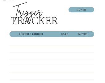 Seguimiento de desencadenantes de migraña imprimible