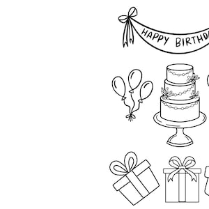 Happy Birthday Coloring Card