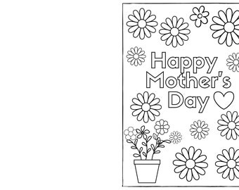 Happy Mother's Day Coloring Card