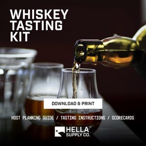 Blind Whiskey Tasting Kit Printable | Professionally Designed Scorecard, Host Guide, Tasting Instructions | Bourbon & Scotch Tasting Party
