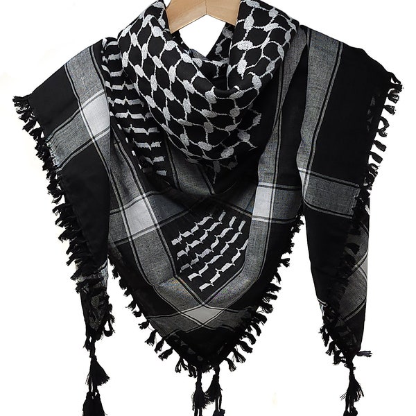 Palestine Keffiyeh Scarf - Traditional Shemagh with Tassels, Arab Style Headscarf for Men and Women - Palestinian Solidarity Fashion