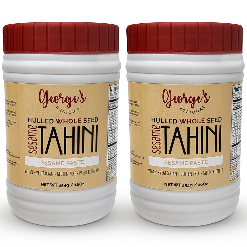 16 Oz Hulled Whole Seed Sesame Tahini Paste Vegan, Keto, Paleo, Gluten Free Great in Hummus