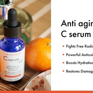 sérumtologié® C serum-22 Vitamin CE Ferulic Acid Serum for Face Anti Wrinkle Serum Retinol, hyaluronic Acid Organic Skin Care Vitamin C image 9