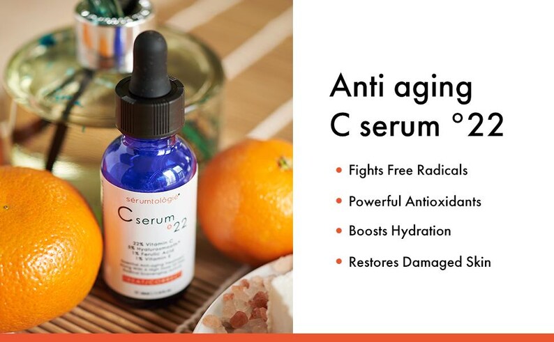 sérumtologié® C serum-22 Vitamin CE Ferulic Acid Serum for Face Anti Wrinkle Serum Retinol, hyaluronic Acid Organic Skin Care Vitamin C image 9