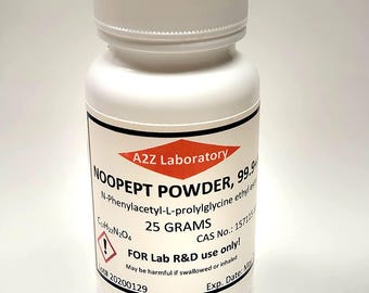 Noopept powder / Nootropic Powder / CAS 157115-85-0 / 99.9+% Purity, 25 Grams/ Same Day Ship