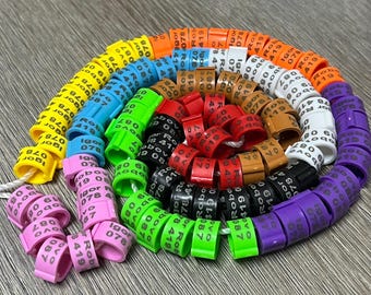 50 Personalized Pigeon Rings - Plastic Clip-On Leg Bands, 8mm