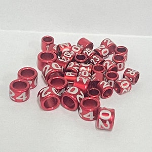 50 PCs Bird Rings 2024 Red for Canary Parrots Parakeet Finches Budgerigar Gouldian finch Conure 2mm to 14mm image 4