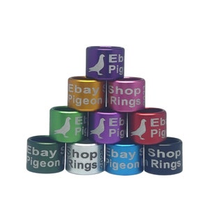 20 uds. - Anillos de aluminio para palomas - Bandas para palomas - Personalizadas - Conure de loro de 7 mm y 8 mm