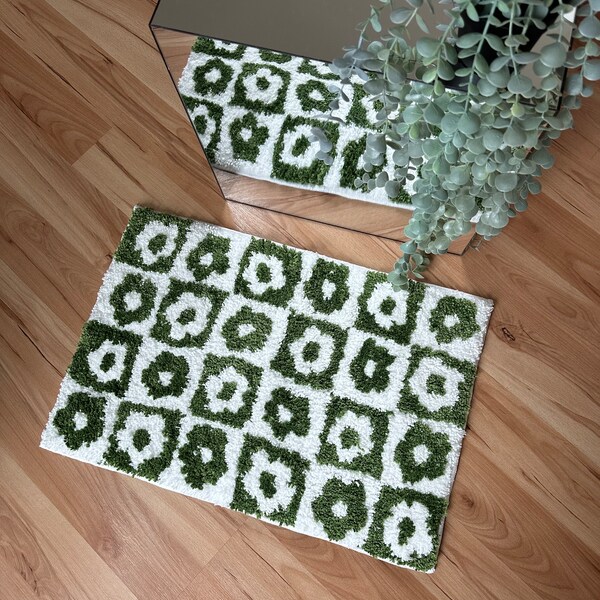 Green Bath Mat Etsy
