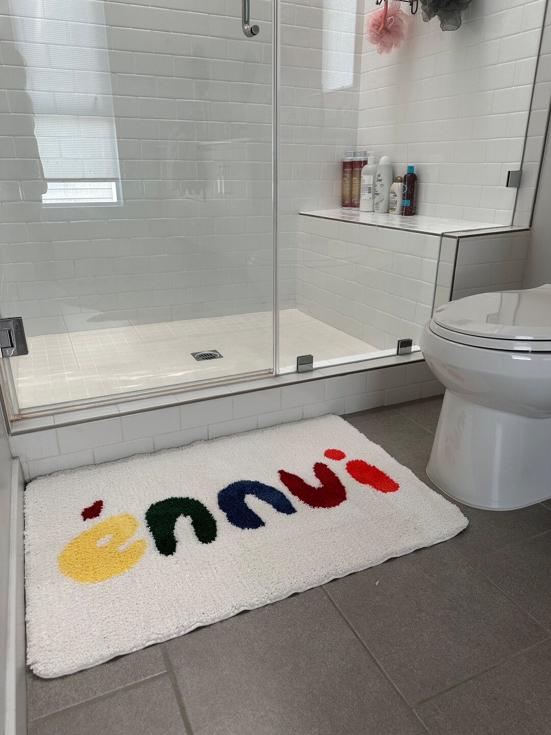 Fun Bath Mat, Bathroom Rug, Bath Rug, Cream Mat, Plush, Colorful, Funny