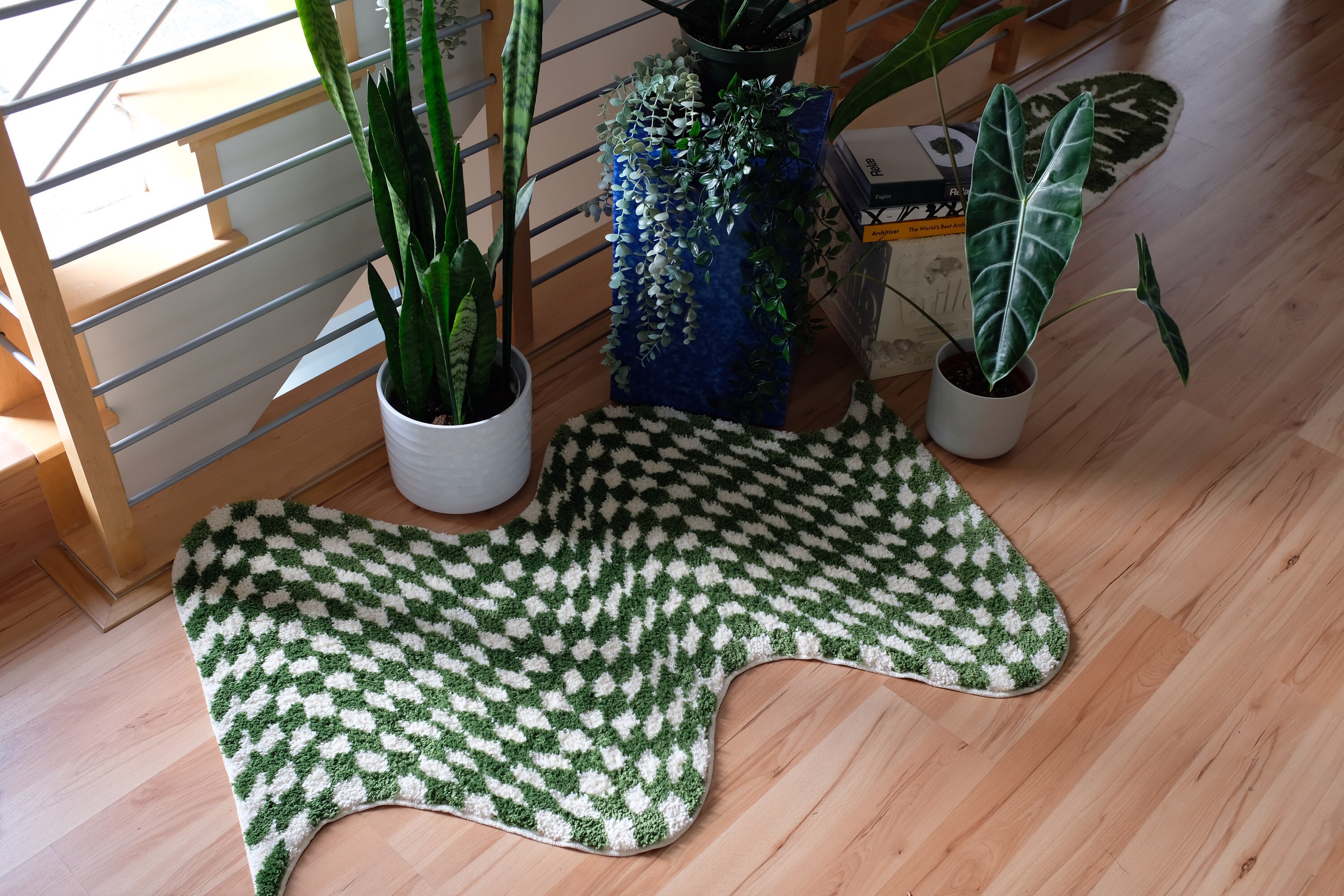 Funky Checkered Rug: Groovy Retro Polyester Runner - Etsy