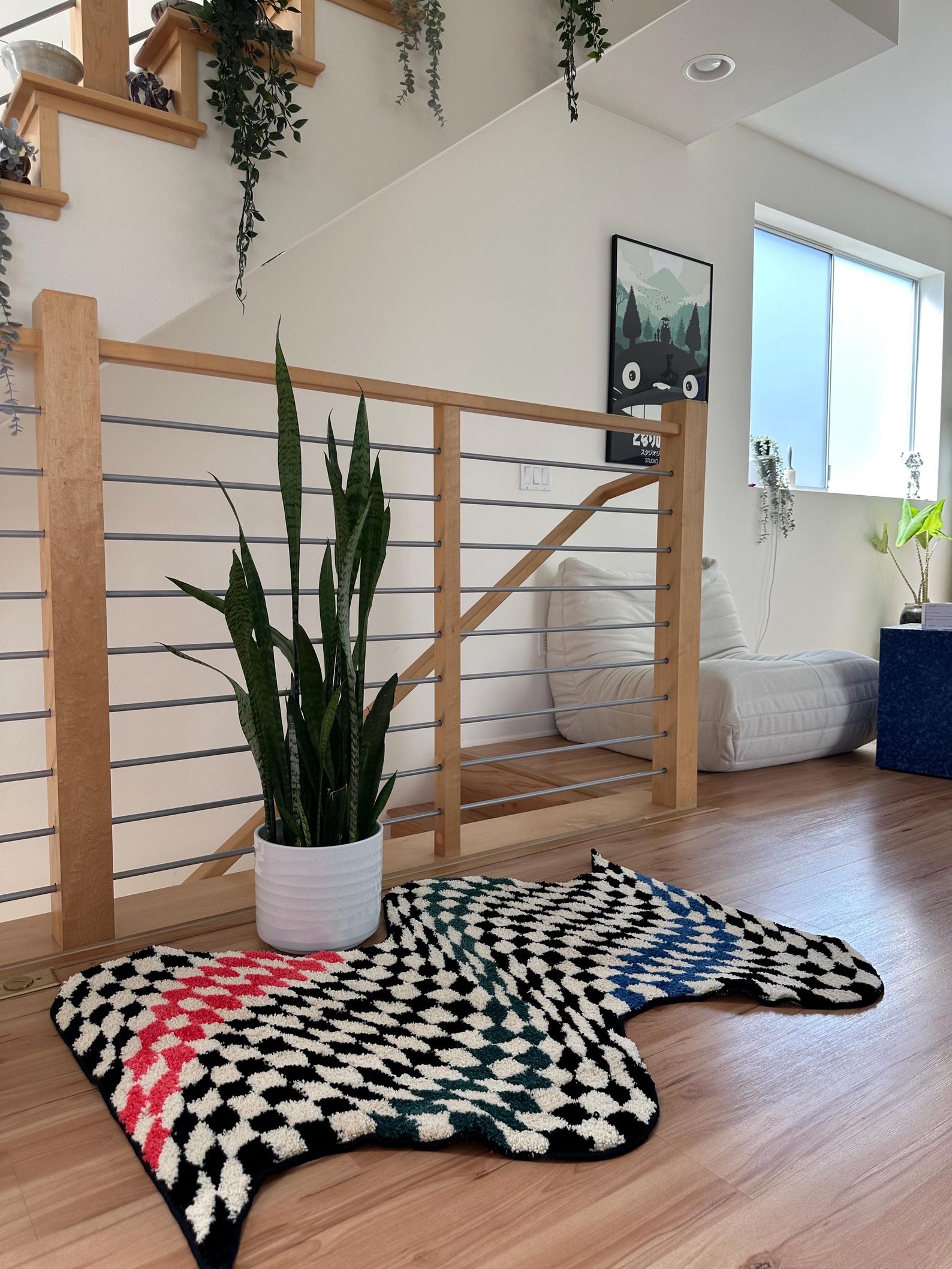 Funky Checkered Rug: Retro Wavy Runner, Maximalist Decor (47.2x27.5 ...