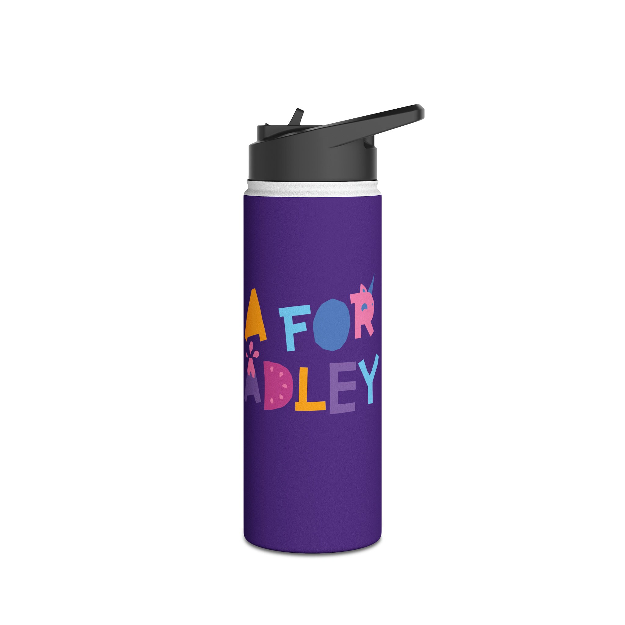 A for Adley Kids Adley Merch Stainless Steel Water Bottle, Standard Lid