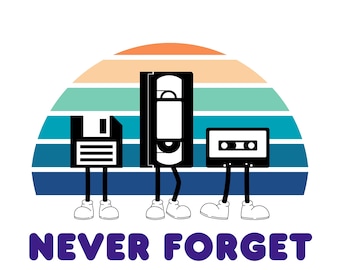 Retro SVG PNG DTF / Descarga digital / Retro / Casete / Cinta / Disquete / Años 80 / Años 70