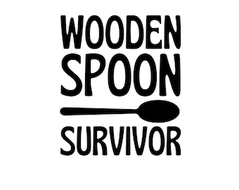 Cuchara de madera Survivor SVG PNG / Descarga digital / Cricut / Archivo de corte de silueta / Entrenamiento / Divertido / Humor