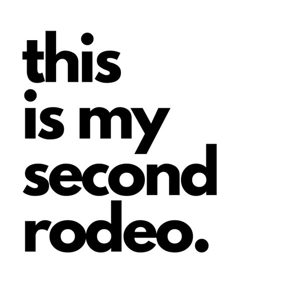 This is my Second Rodeo SVG PNG | Digital Download | Cricut | Silhouette Cut File | Cowboy | Funny | Humor