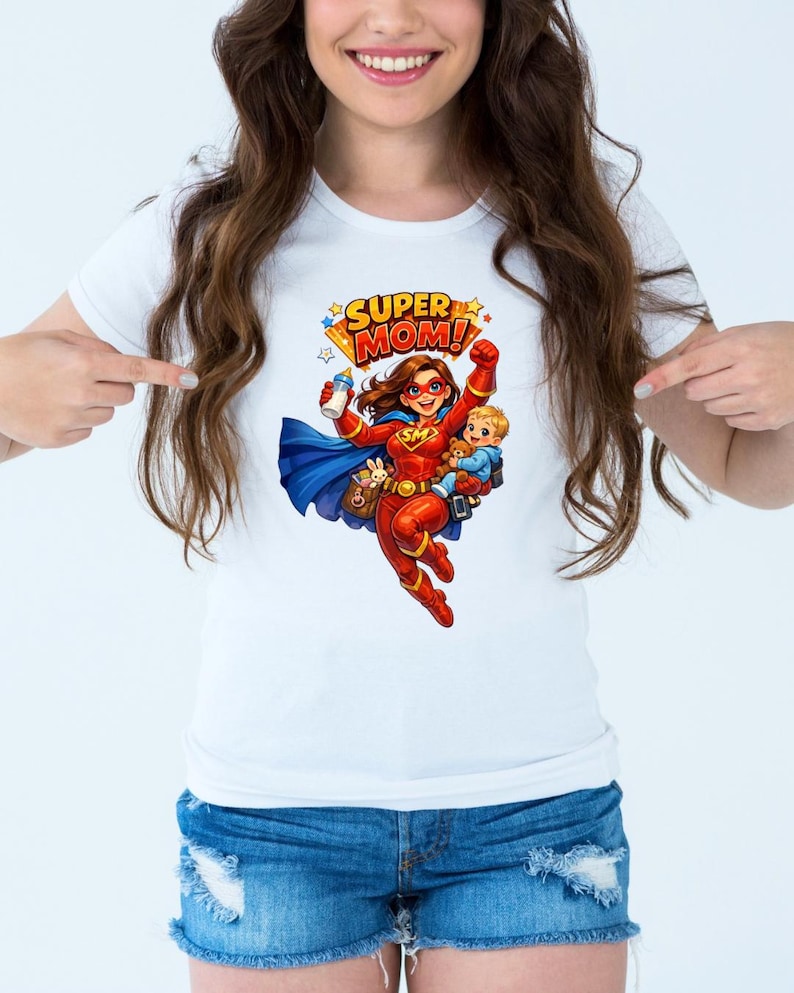 Supermamma PNG DTF | Mors dag | Nybliven mamma | Superhjälte (digital nedladdning) bild 2