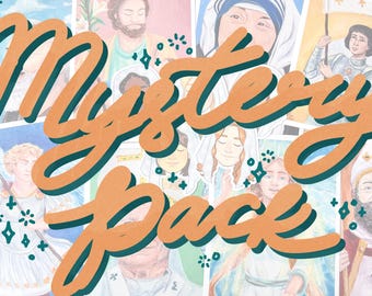 Saint Paint Mystery Pack || Catholic art, Catholic Stickers, JPII, Mother Teresa, Saint Joseph, saint art, saint stickers, Catholic veil