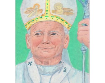 Pope John Paul II Print | JPII, Catholic Print, Catholic Art, Saint Prints, Confirmation Gift