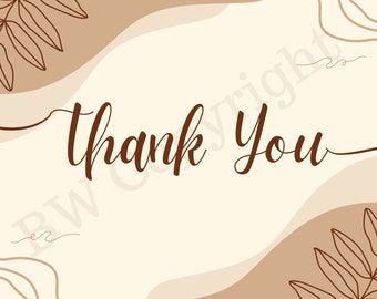 Boho Thank you Card Custom