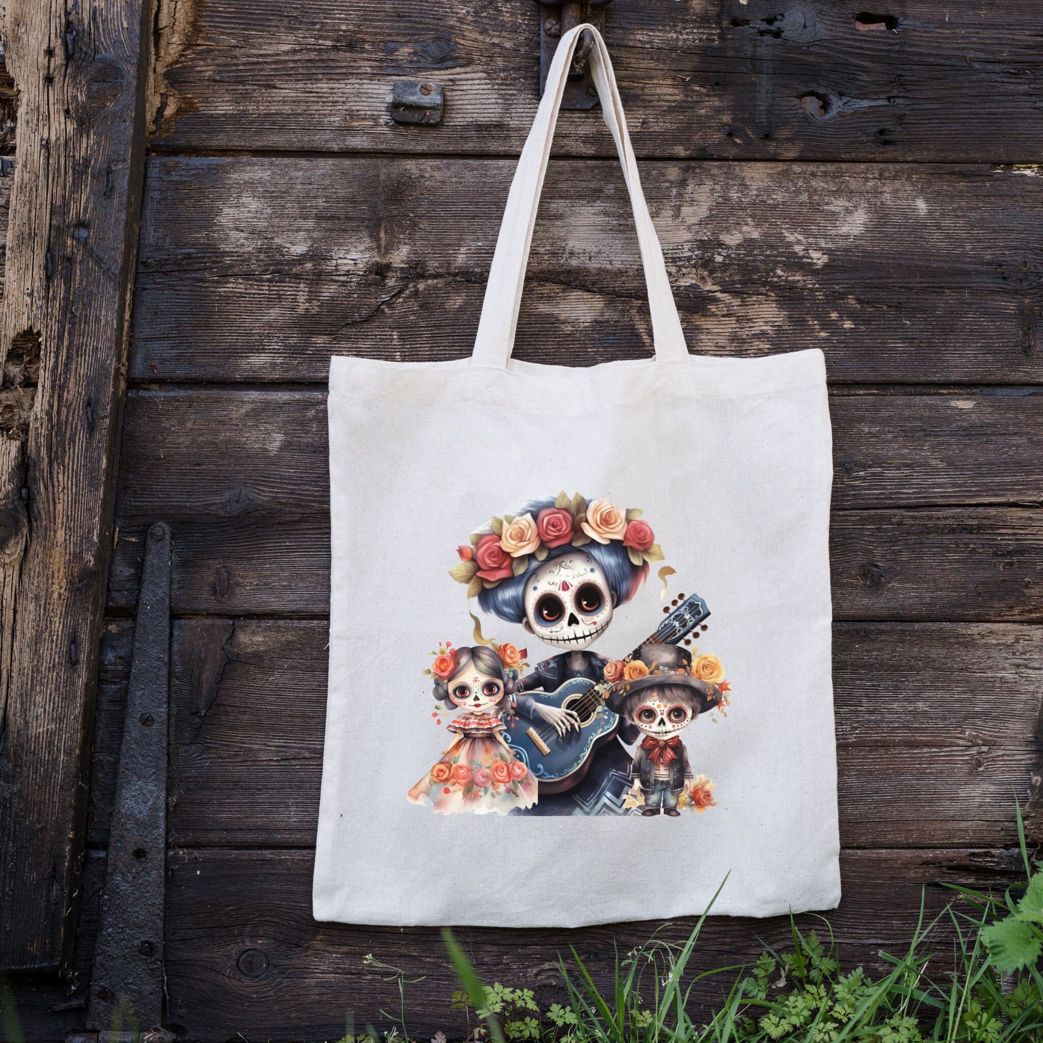 CafePress Dia De Los Muertos Tote Bag – Reusable Canvas Shopping Bag With Mexican Lovers Print