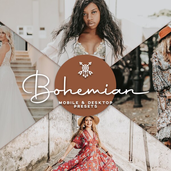 10 BOHEMIAN Lightroom Mobile & Desktop Presets - Rich Moody Tones Boho Presets - Best Warm Presets - Natural Presets  - Lifestyle Presets