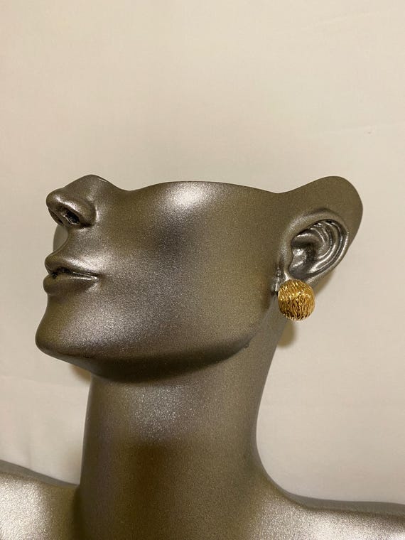Real 18K Japan Gold Loop Chunky Textured Earings - Etsy Canada