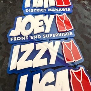 Blue/red Magnetic Name Tag - Etsy