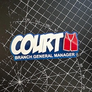 Blue/Red magnetic name tag