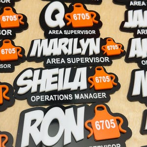 Magnetic Hardware Name Tag WHITE