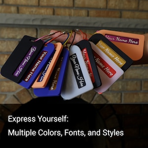 Personalized Metal Luggage Tag, Laser Engraved Aluminum, Full Privacy Bag Identifier