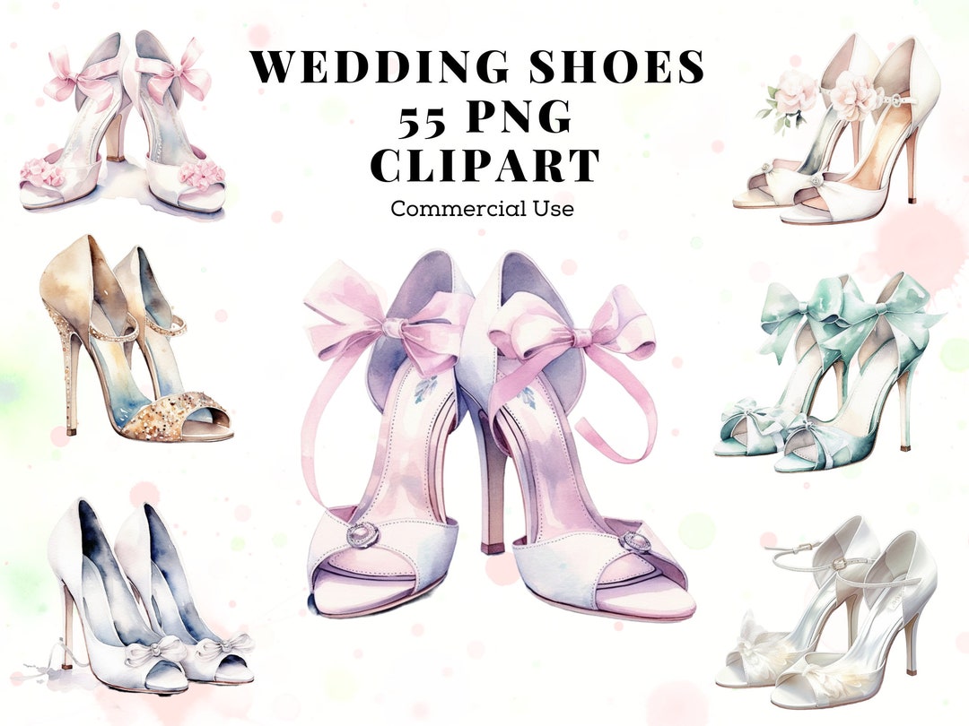 Set of 55 Bridal Shoes Clipart PNG Clipart Bundle 5 High Etsy