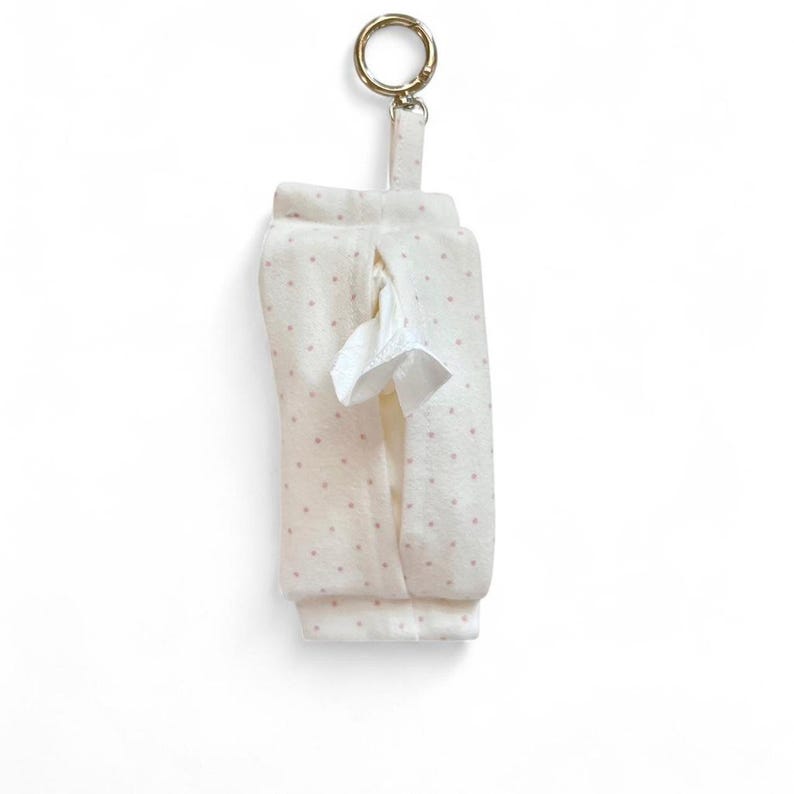 Pink Polka Dot Tissue Pouch Key Chain, Travel Tissue Pouch - Etsy