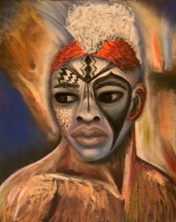 Nuba, Archival Print soft pastel, 8x10
