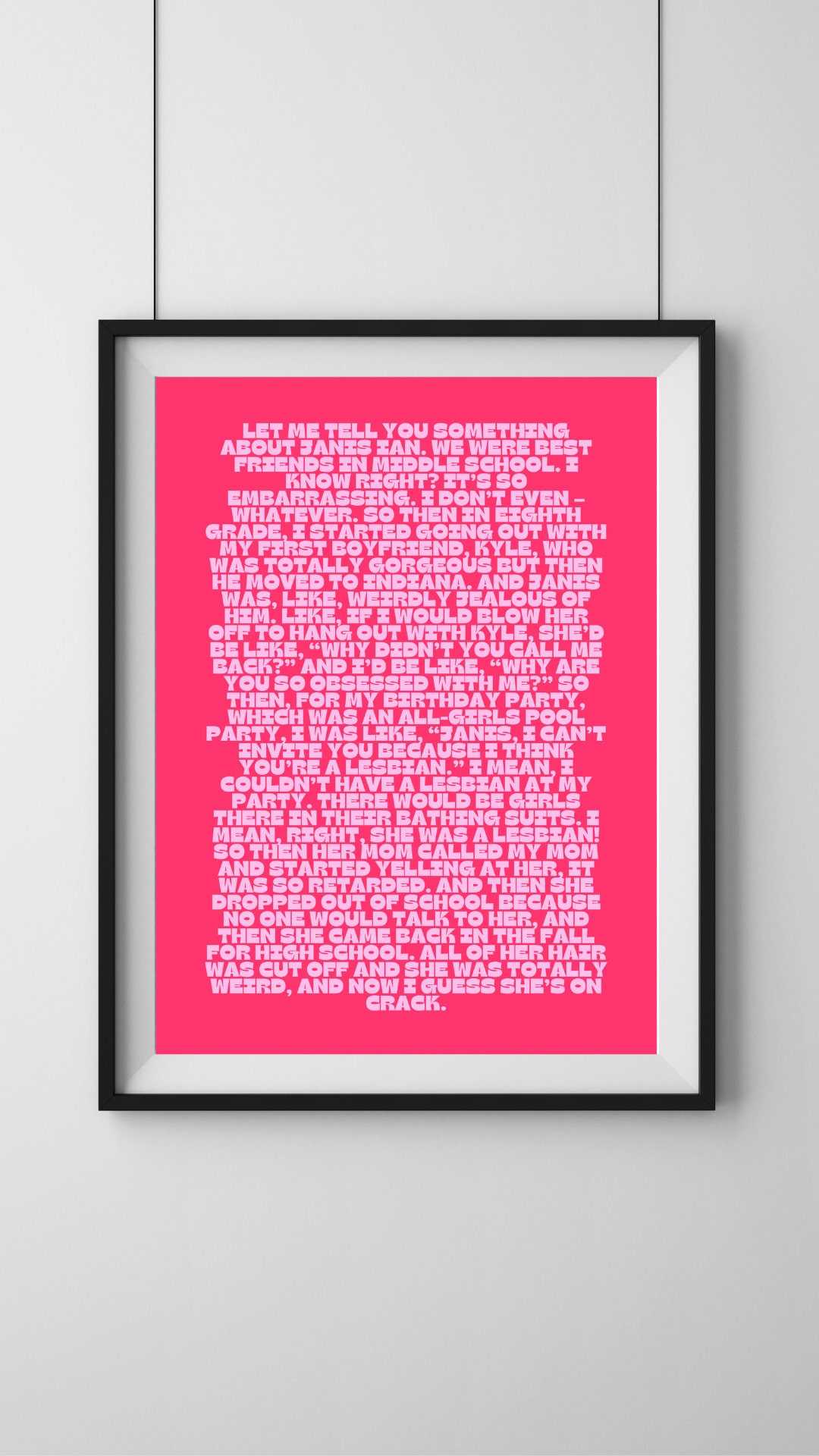 Mean Girls Quote Print Mean Girls Poster Regina George Monologue ...