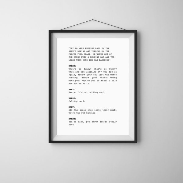 Movie Script Print Etsy
