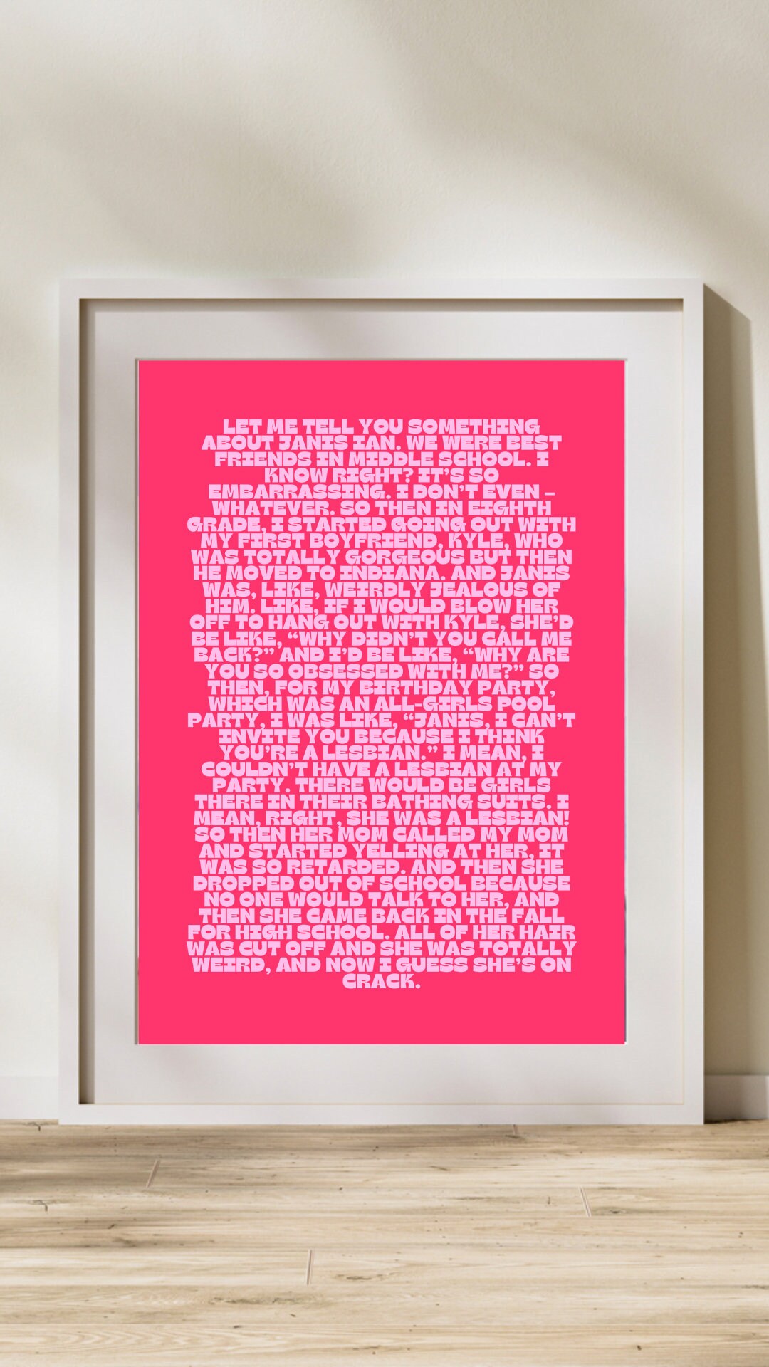 Mean Girls Quote Print Mean Girls Poster Regina George Monologue ...