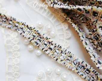 1.3cm*3 yards crochet lace trim|  Tweed ribbon| Sewing lace trim| Clothing accessories| Hair bows