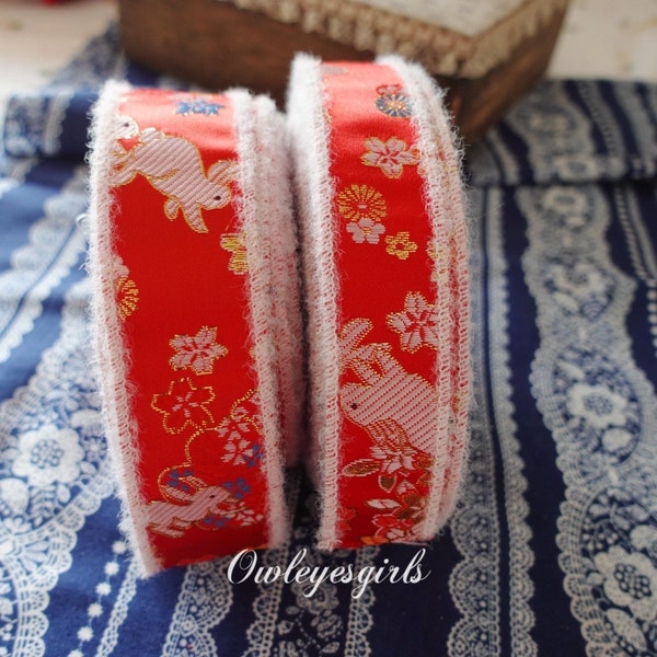 3.8cm 3cm wide 1yard red bias tape Embroidered trim ribbon Lunar