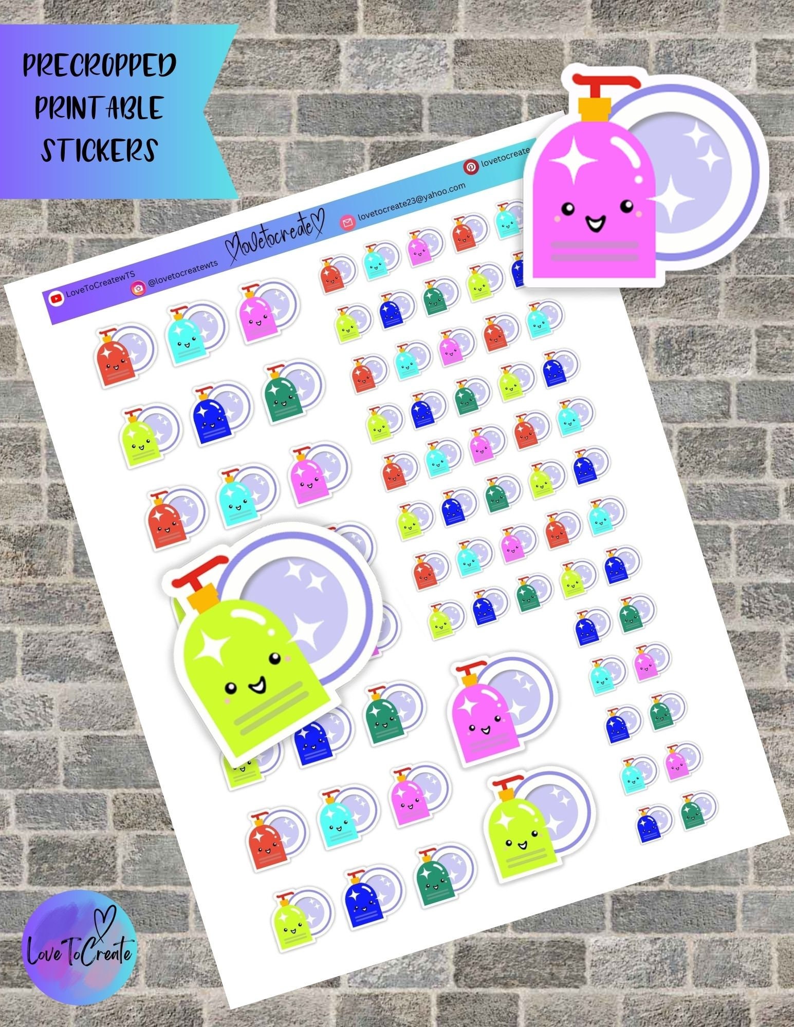 Cute Printable Kawaii Stickers Planner Stickers Functional Sticker ...