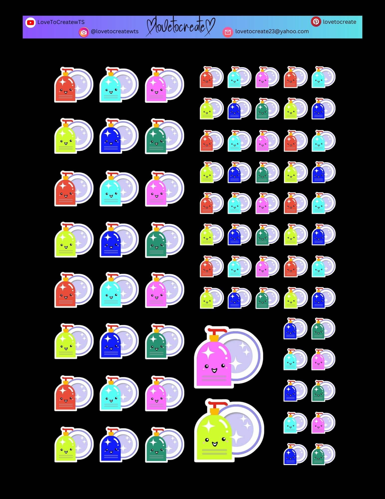 Cute Printable Kawaii Stickers Planner Stickers Functional Sticker ...