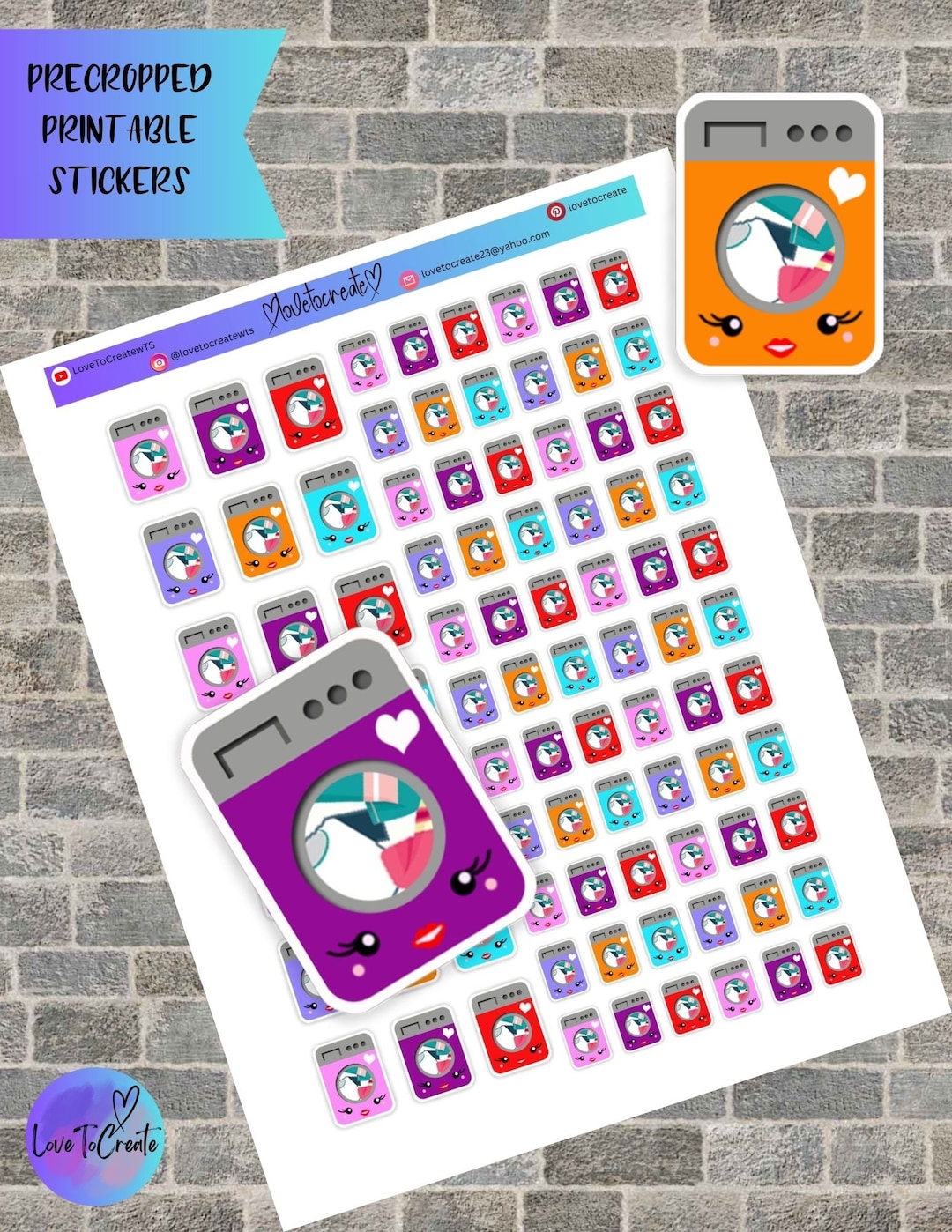 Cute Printable Kawaii Stickers Planner Stickers Functional Sticker