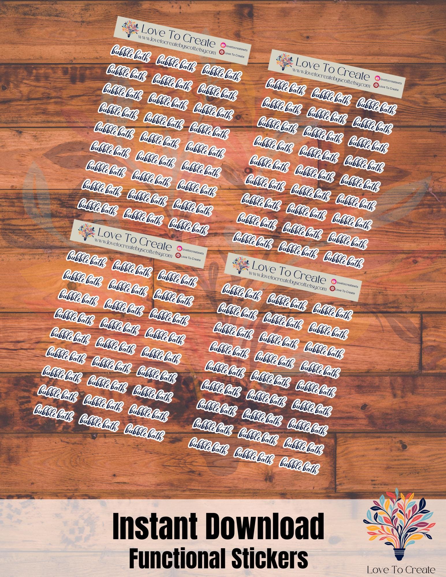 Hand-lettered Planner Stickers, Script Words Printable Stickers ...