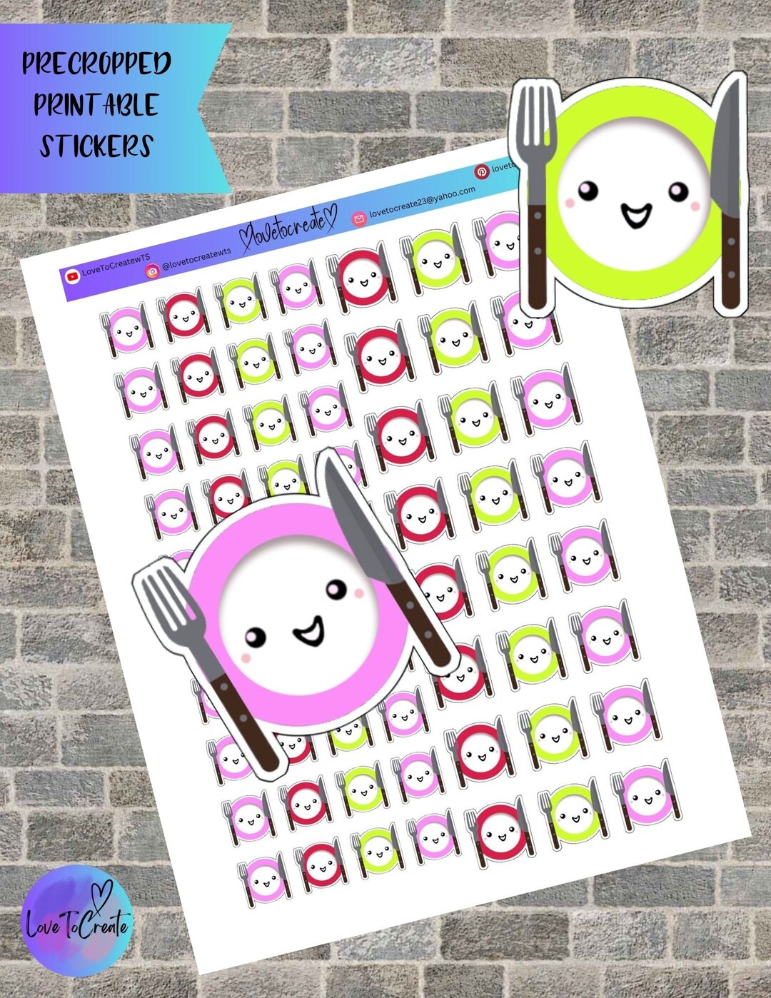 Cute Printable Kawaii Stickers Planner Stickers Functional Sticker ...
