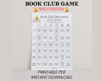 Spicy Book Club Game Printable Book Club Dice Game Printable Book Club Icebreaker Spicy Book Club Questions Book Club Discussion Starter PDF
