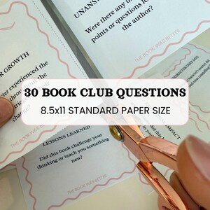 book club game. book club printable game. book club questions & book club discussion starters