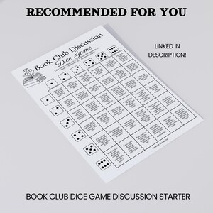 Book club discussion guide printable. Perfect book club icebreaker and discussion starter! Instant download PDF to print at home